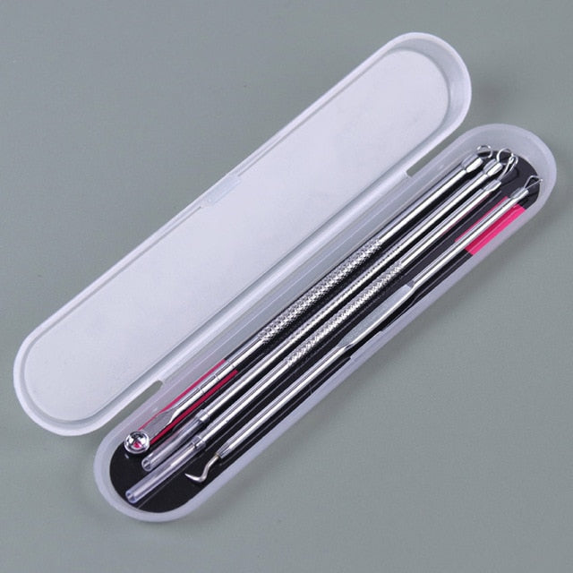 Rose Gold 4Pcs Blackhead Extractor And Pore Cleanser Tool