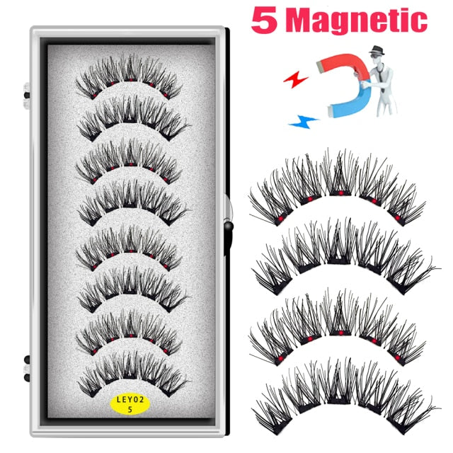 Magnetic Natural Mink Eyelashes With Tweezers