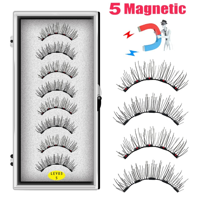Magnetic Natural Mink Eyelashes With Tweezers