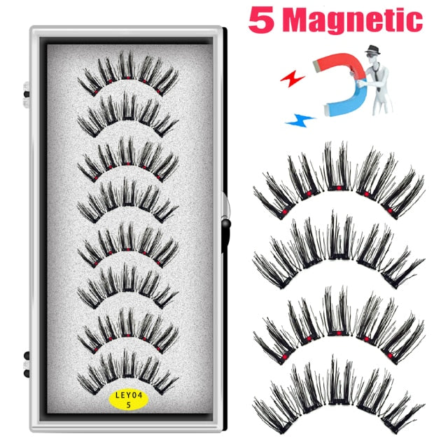 Magnetic Natural Mink Eyelashes With Tweezers