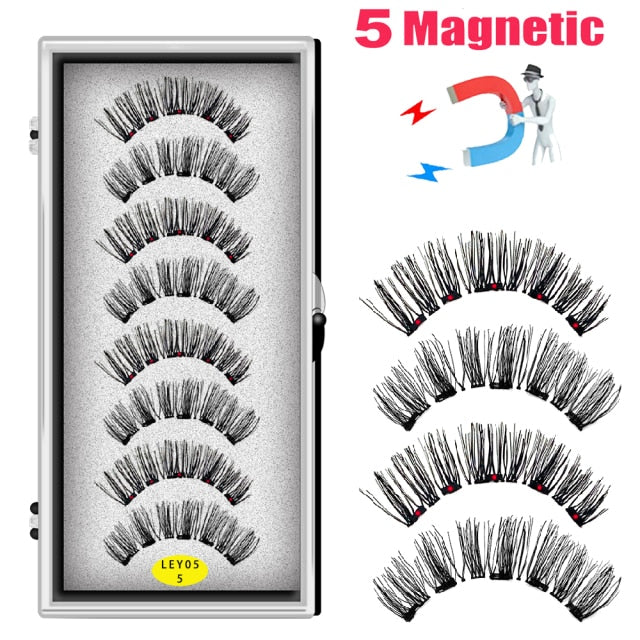Magnetic Natural Mink Eyelashes With Tweezers