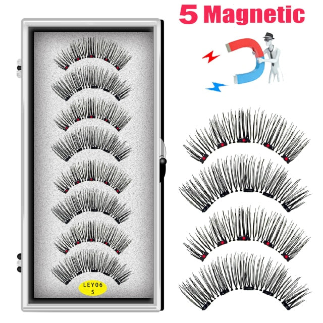Magnetic Natural Mink Eyelashes With Tweezers
