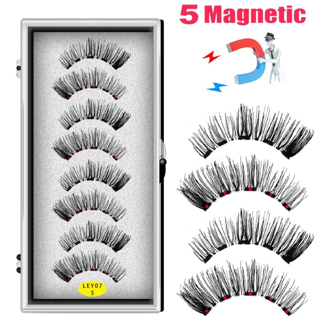 Magnetic Natural Mink Eyelashes With Tweezers