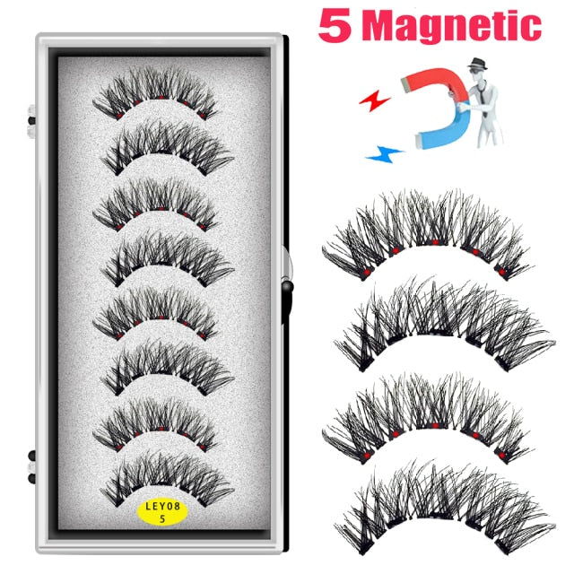 Magnetic Natural Mink Eyelashes With Tweezers