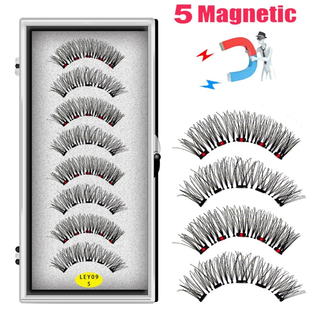 Magnetic Natural Mink Eyelashes With Tweezers