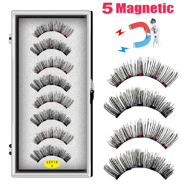 Magnetic Natural Mink Eyelashes With Tweezers