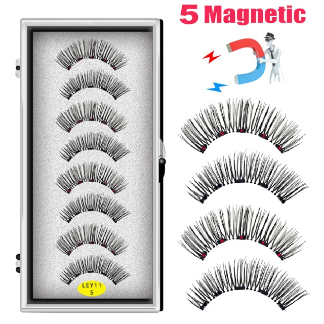 Magnetic Natural Mink Eyelashes With Tweezers