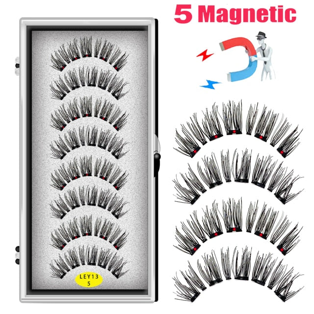 Magnetic Natural Mink Eyelashes With Tweezers