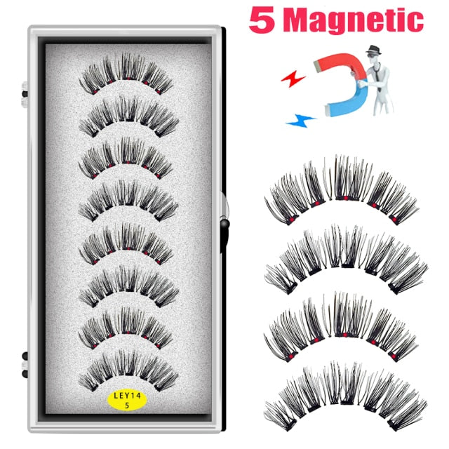 Magnetic Natural Mink Eyelashes With Tweezers