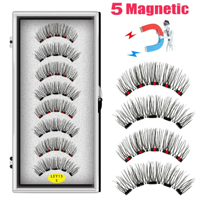 Magnetic Natural Mink Eyelashes With Tweezers