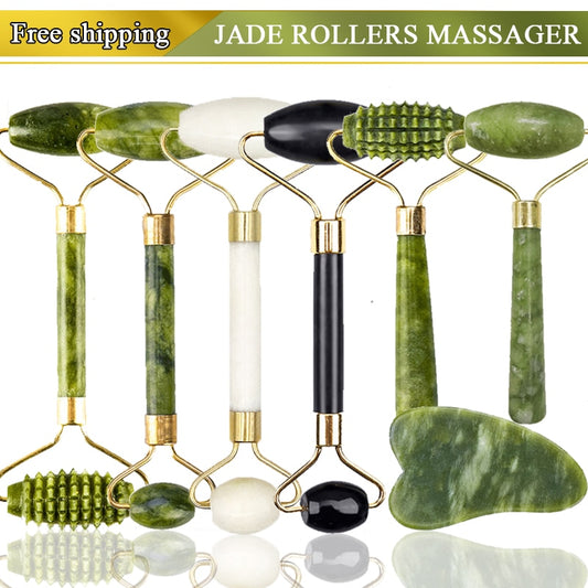 Jade Stone Massage Roller For Facial Lifting