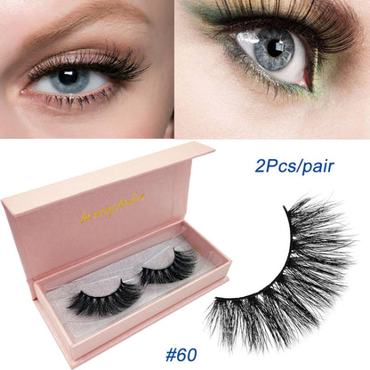 Natural Cross Long 100% Real 3D Fur Eye Lashes Extension False Eyelashes