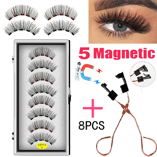 Magnetic Natural Mink Eyelashes With Tweezers